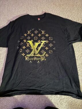 Hanes Black Tee with Red Logo